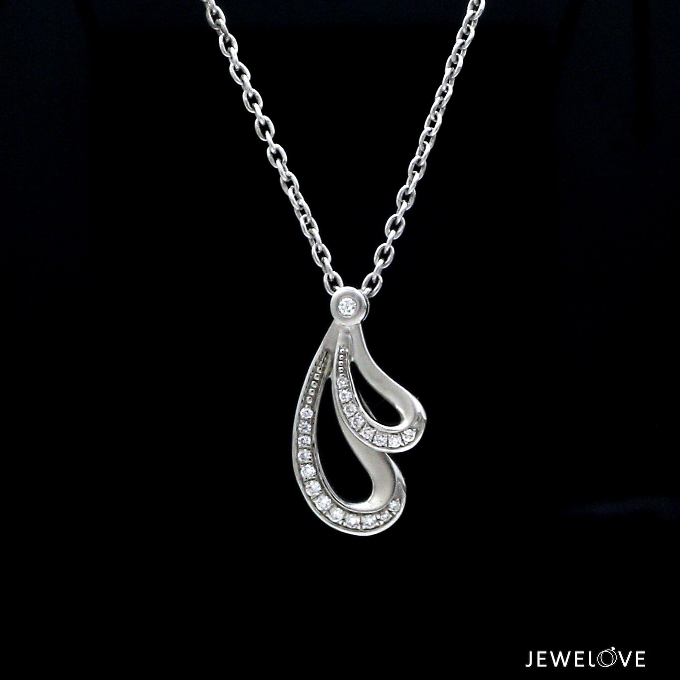 Evara Platinum Double Style Diamond Pendant for Women JL PT P 238