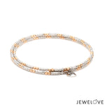 Load image into Gallery viewer, Japanese 2-row Platinum &amp; Rose Gold Bracelet for Women with Diamond Cut Balls JL PTB 1277
