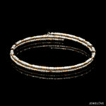 Load image into Gallery viewer, Japanese 2-row Platinum &amp; Rose Gold Bracelet for Women with Diamond Cut Balls JL PTB 1227
