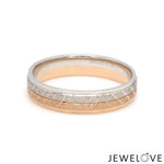 Load image into Gallery viewer, Platinum Love Bands with Rose Gold Unisex Ring JL PT 1407

