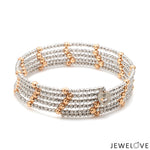 Load image into Gallery viewer, Japanese 5-row Platinum &amp; Rose Gold Bracelet for Women with Diamond Cut Balls JL PTB 1272
