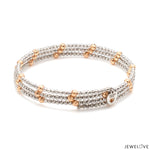 Load image into Gallery viewer, Japanese 3-row Platinum &amp; Rose Gold Bracelet for Women with Diamond Cut Balls JL PTB 1261
