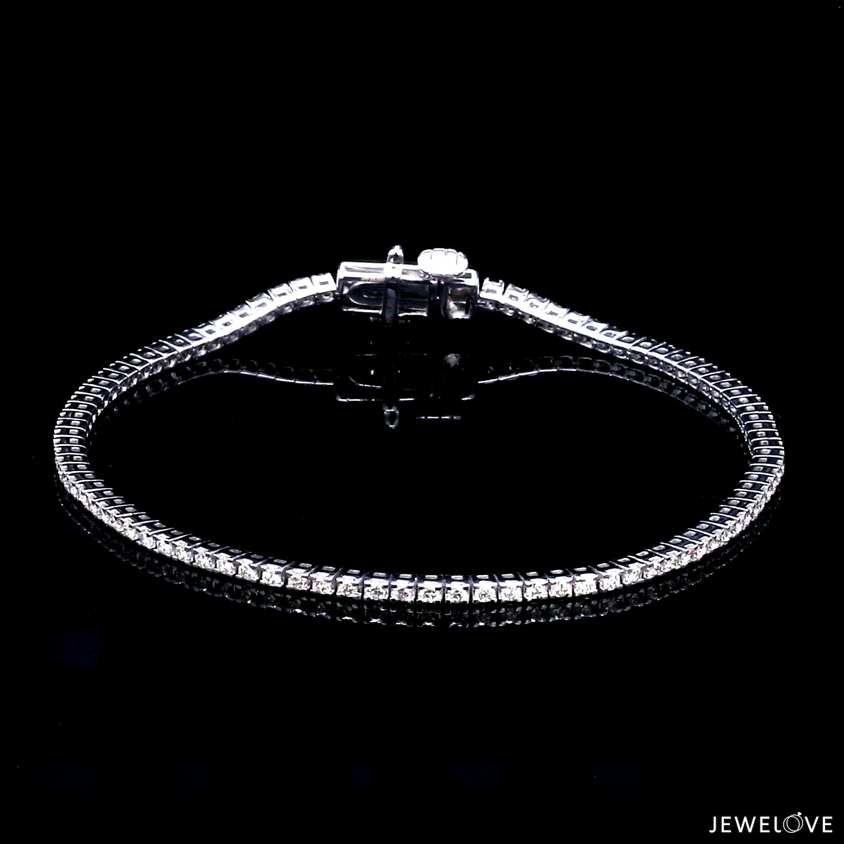 Single Line Platinum Tennis Bracelet with Diamonds JL PTB 1235