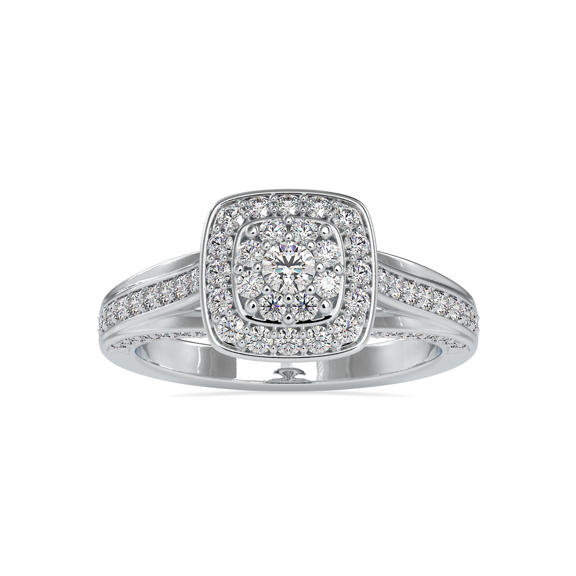 Designer Platinum Halo Ring for Women with JL PT R US-0001   Jewelove.US