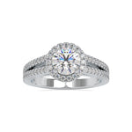 Load image into Gallery viewer, 1 Carat Platinum Halo Split Shank Solitaire Engagement Ring for Women JL PT US-0004
