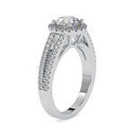 Load image into Gallery viewer, 1 Carat Platinum Halo Split Shank Solitaire Engagement Ring for Women JL PT US-0004
