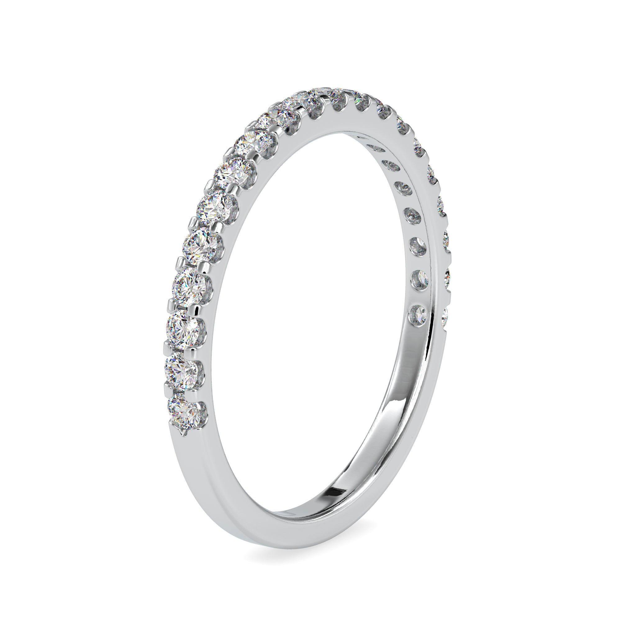 Moire Half Eternity Diamond Ring in 18k White Gold Vermeil - ROSCE Jewelers