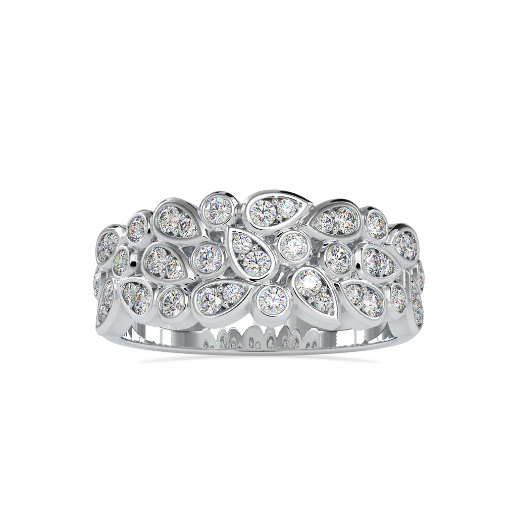 Designer Broad Platinum Ring with Diamonds for Women JL PT US-0009  VVS-GH Jewelove.US