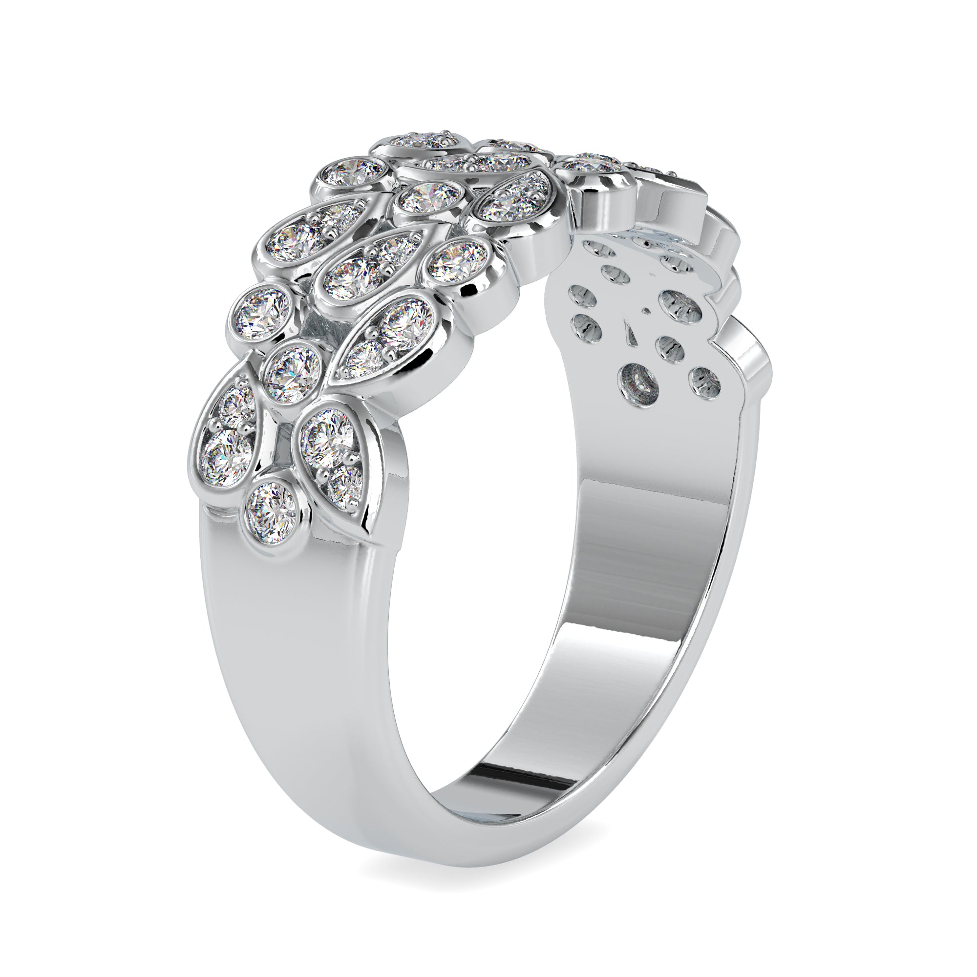 Designer Broad Platinum Ring with Diamonds for Women JL PT US-0009   Jewelove.US