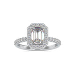 Load image into Gallery viewer, 0.50cts. Baguette Solitaire Platinum Halo Diamond Shank Engagement Ring JL PT 0010   Jewelove.US
