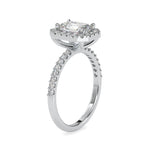 Load image into Gallery viewer, 0.50cts. Baguette Solitaire Platinum Halo Diamond Shank Engagement Ring JL PT 0010   Jewelove.US
