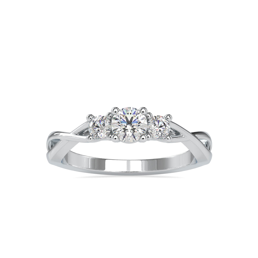 30-Pointer Three-Diamond Platinum Solitaire Engagement Ring for Women JL PT US-0012  J-VS Jewelove