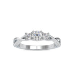 Load image into Gallery viewer, 30-Pointer Three-Diamond Platinum Solitaire Engagement Ring for Women JL PT US-0012
