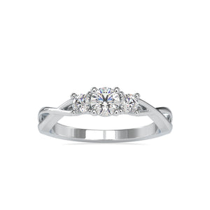 30-Pointer Three-Diamond Platinum Solitaire Engagement Ring for Women JL PT US-0012