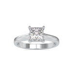 Load image into Gallery viewer, 0.50cts. Solitaire Princess Cut Diamond Platinum Engagement Ring JL PT 0013   Jewelove.US
