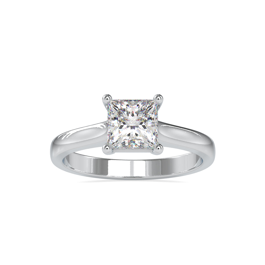 0.30cts. Solitaire Princess Cut Diamond Platinum Engagement Ring JL PT 0013-A   Jewelove.US