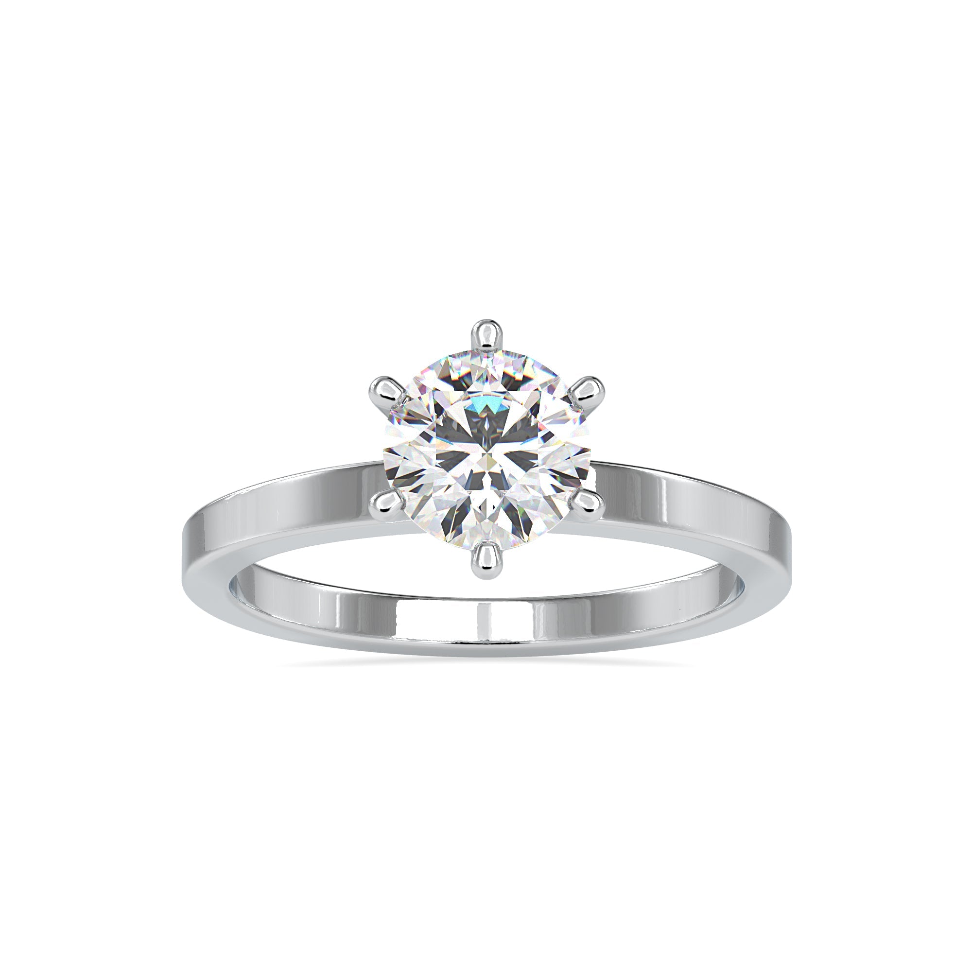 0.30 cts. Solitaire 6 Prong Platinum Engagement Ring JL PT 0020-A   Jewelove.US