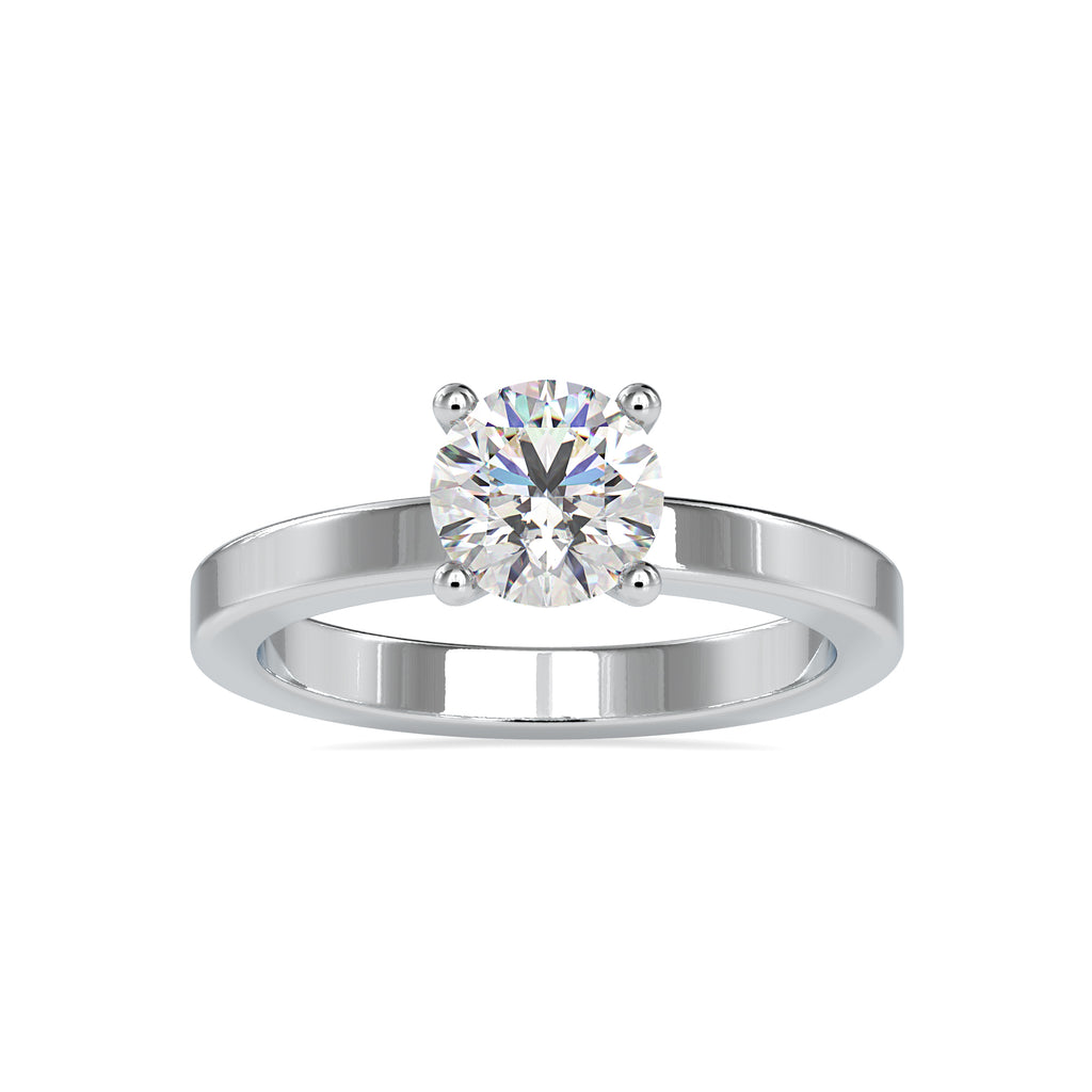 Platinum Diamond Halo Solitaire Engagement Ring JL PT 0021   Jewelove.US