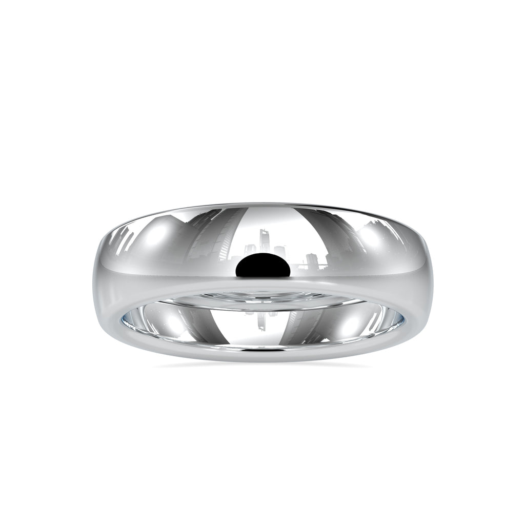 Plain Platinum Hi-Polish Ring for Men JL PT 0022   Jewelove