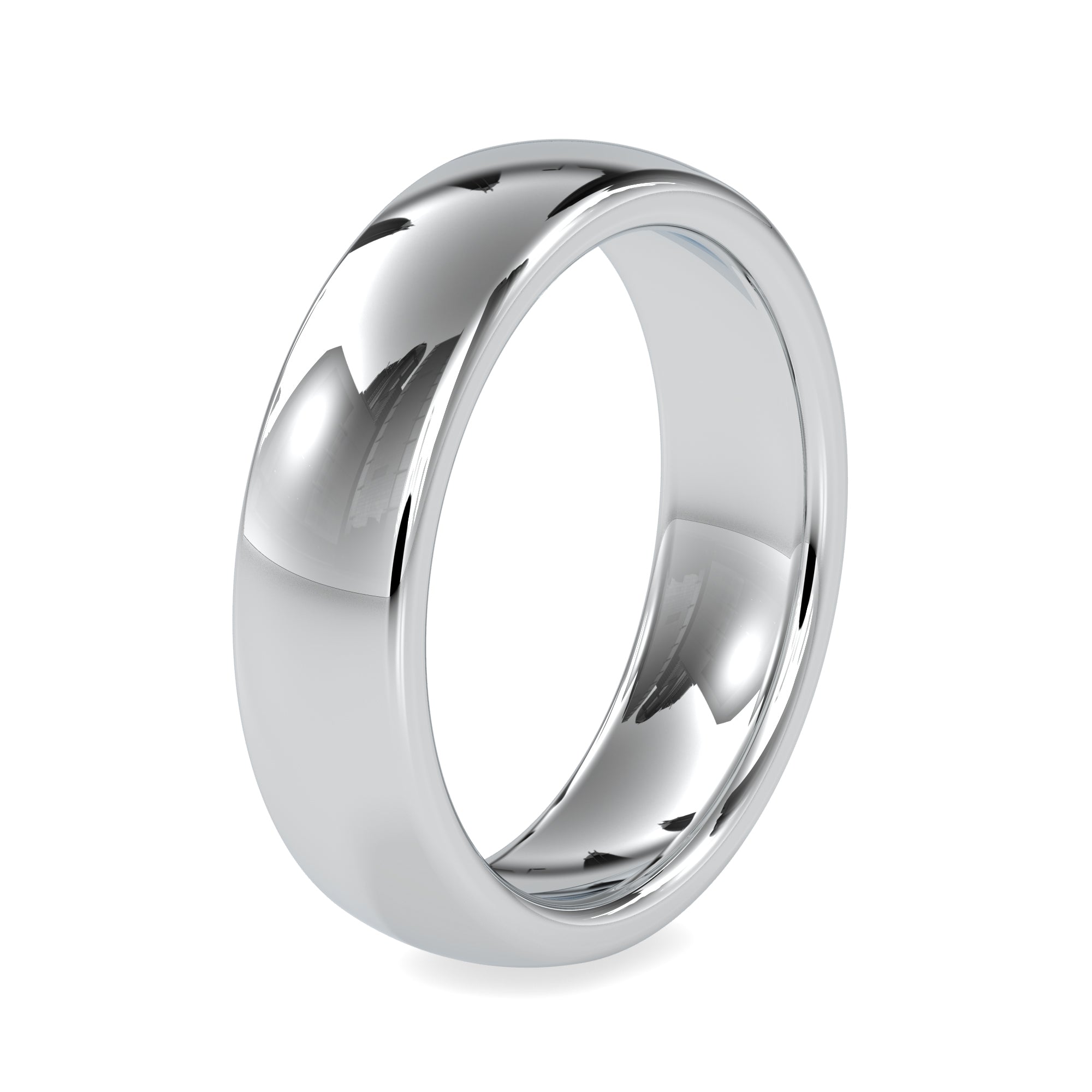 Plain Platinum Hi-Polish Ring for Men JL PT 0022
