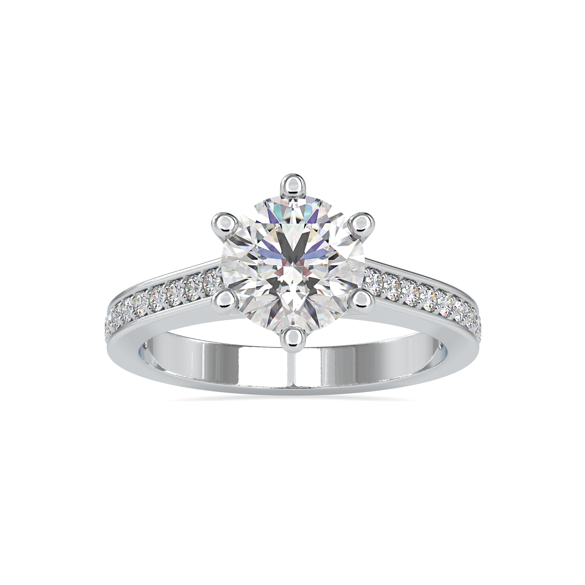 0.50cts. Solitaire Platinum Diamond Shank Engagement Ring JL PT 0023