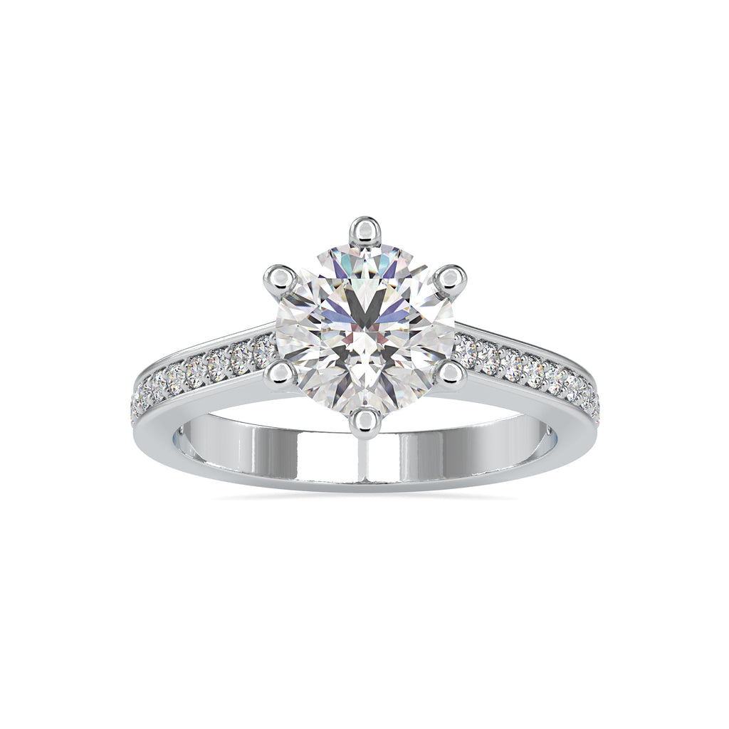 0.50cts. Solitaire Platinum Diamond Shank Engagement Ring JL PT 0023   Jewelove.US