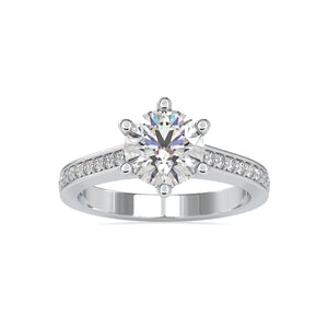 0.50cts. Solitaire Platinum Diamond Shank Engagement Ring JL PT 0023