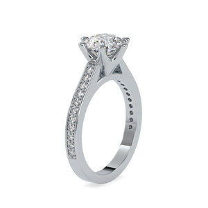 0.50cts. Solitaire Platinum Diamond Shank Engagement Ring JL PT 0023