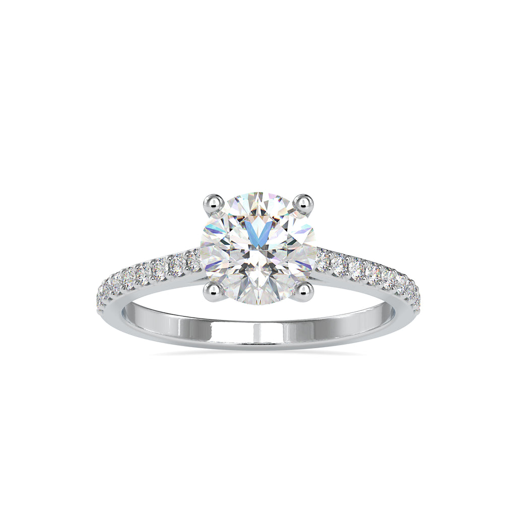 0.50cts. Solitaire Platinum Diamond Shank Engagement Ring JL PT 0024   Jewelove.US