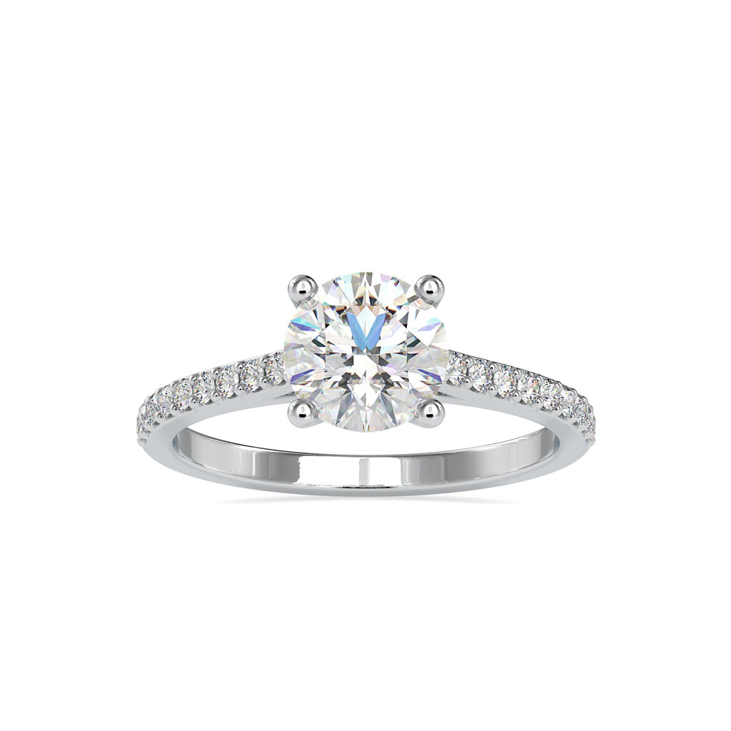 0.30cts. Solitaire Platinum Diamond Shank Engagement Ring JL PT 0024-A   Jewelove.US