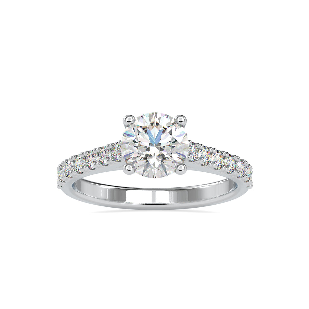 0.50cts. Solitaire Platinum Diamond Shank Engagement Ring JL PT 0025   Jewelove.US