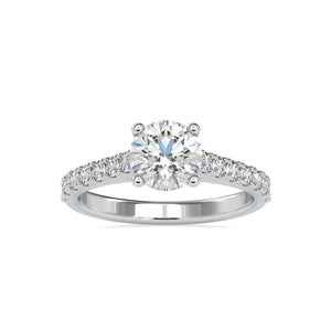 0.50cts. Solitaire Platinum Diamond Shank Engagement Ring JL PT 0025   Jewelove.US
