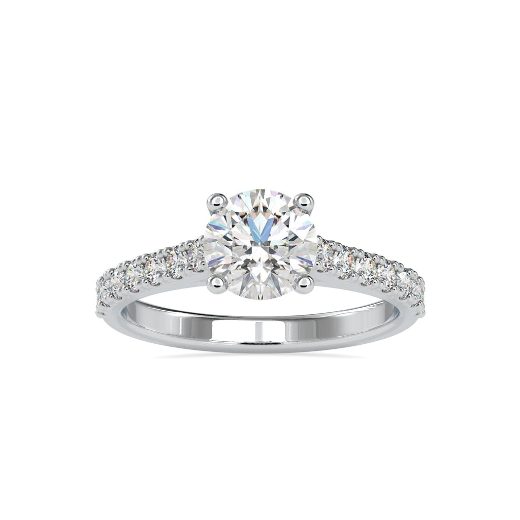 0.30cts. Solitaire Platinum Diamond Shank Engagement Ring JL PT 0025-A   Jewelove.US