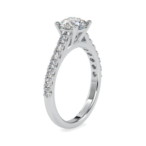0.50cts. Solitaire Platinum Diamond Shank Engagement Ring JL PT 0025   Jewelove.US