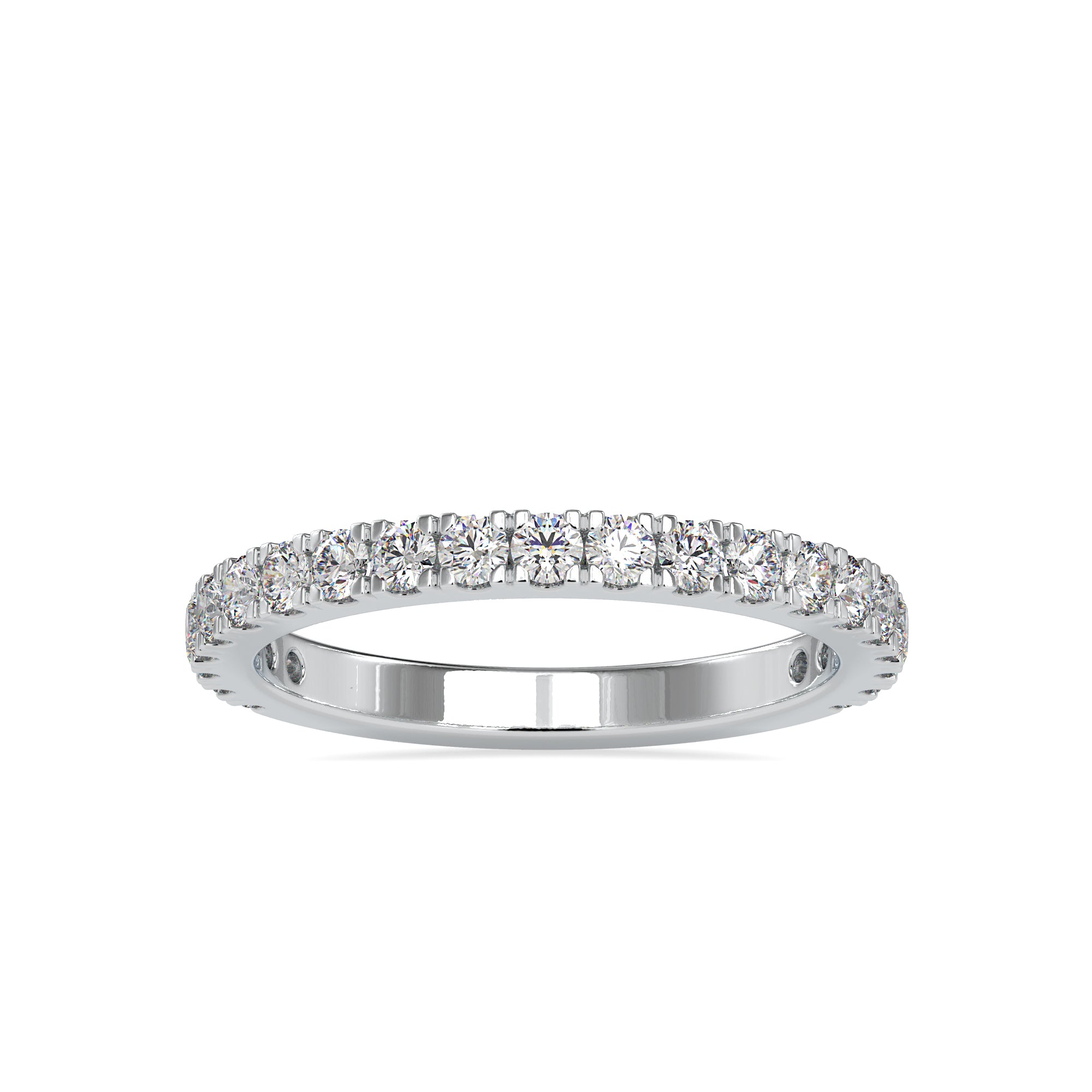 3 Pointer Platinum Half Eternity Diamond Ring for Women JL PT 0026