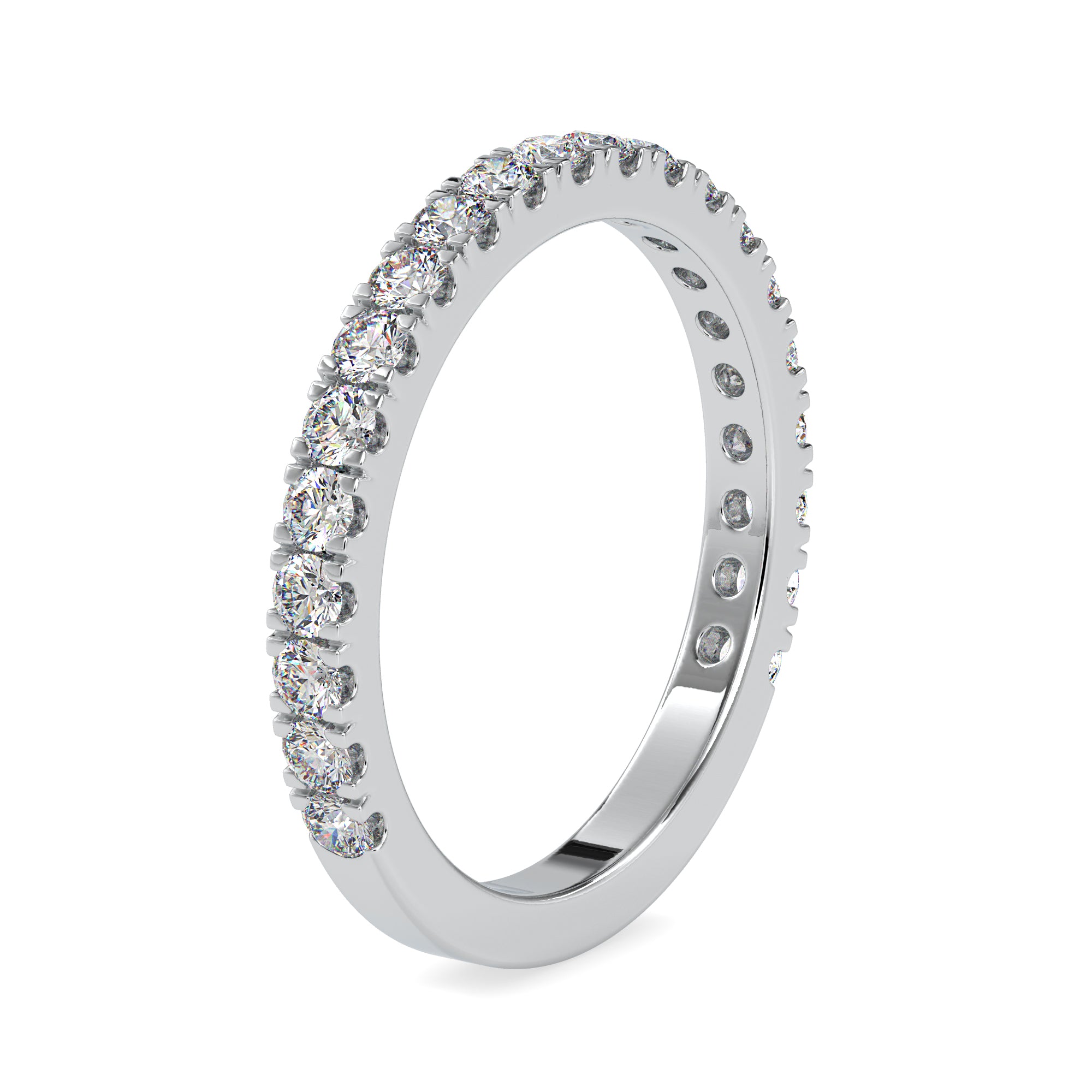 3 Pointer Platinum Half Eternity Diamond Ring for Women JL PT 0026   Jewelove