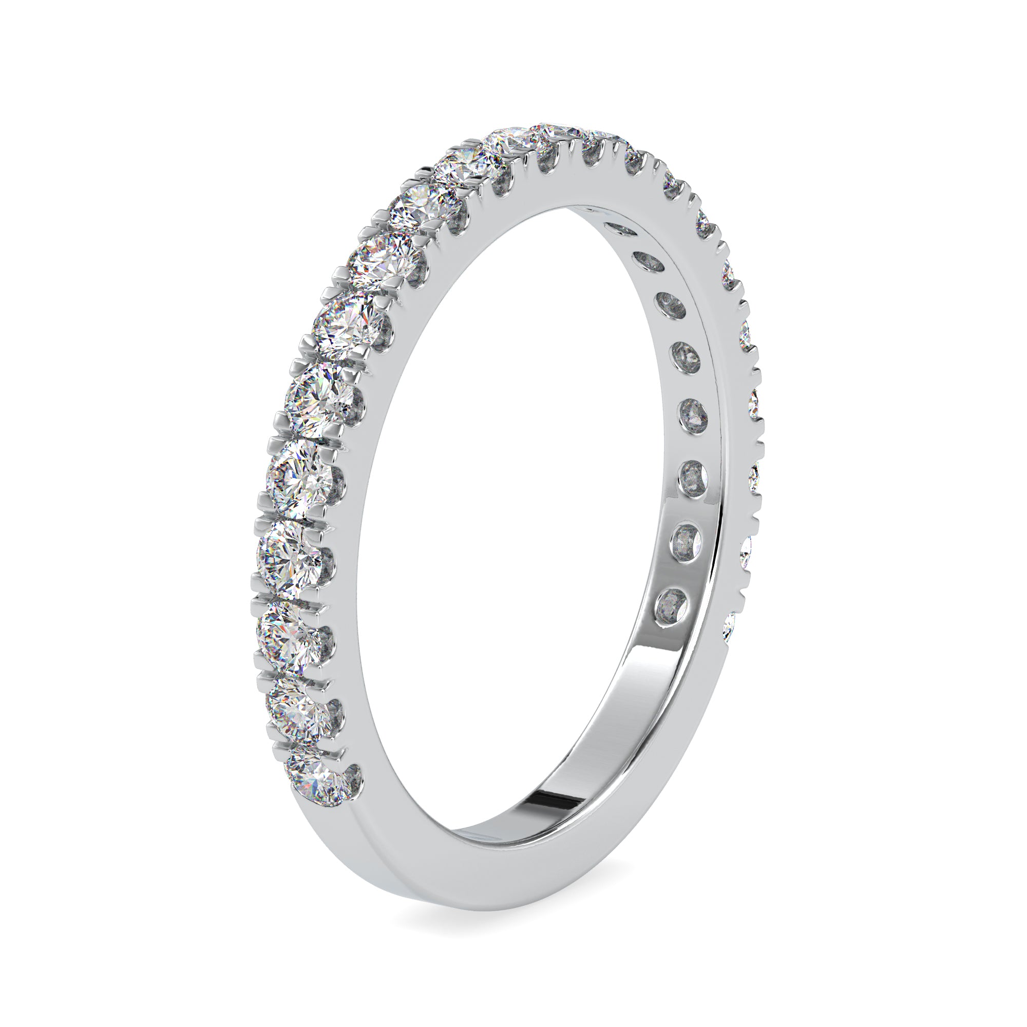 3 Pointer Platinum Half Eternity Diamond Ring for Women JL PT 0026