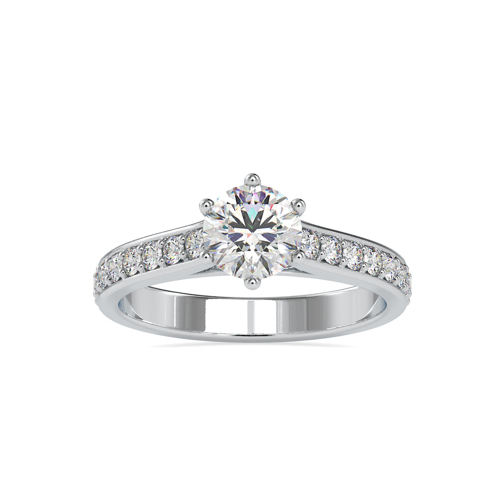 0.50cts.Solitaire Platinum Diamond Shank Engagement Ring JL PT 0027   Jewelove.US