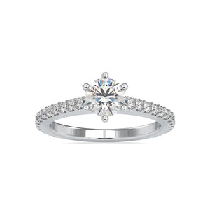 0.30cts. Solitaire Platinum Diamond Shank Engagement Ring JL PT 0028-A   Jewelove.US