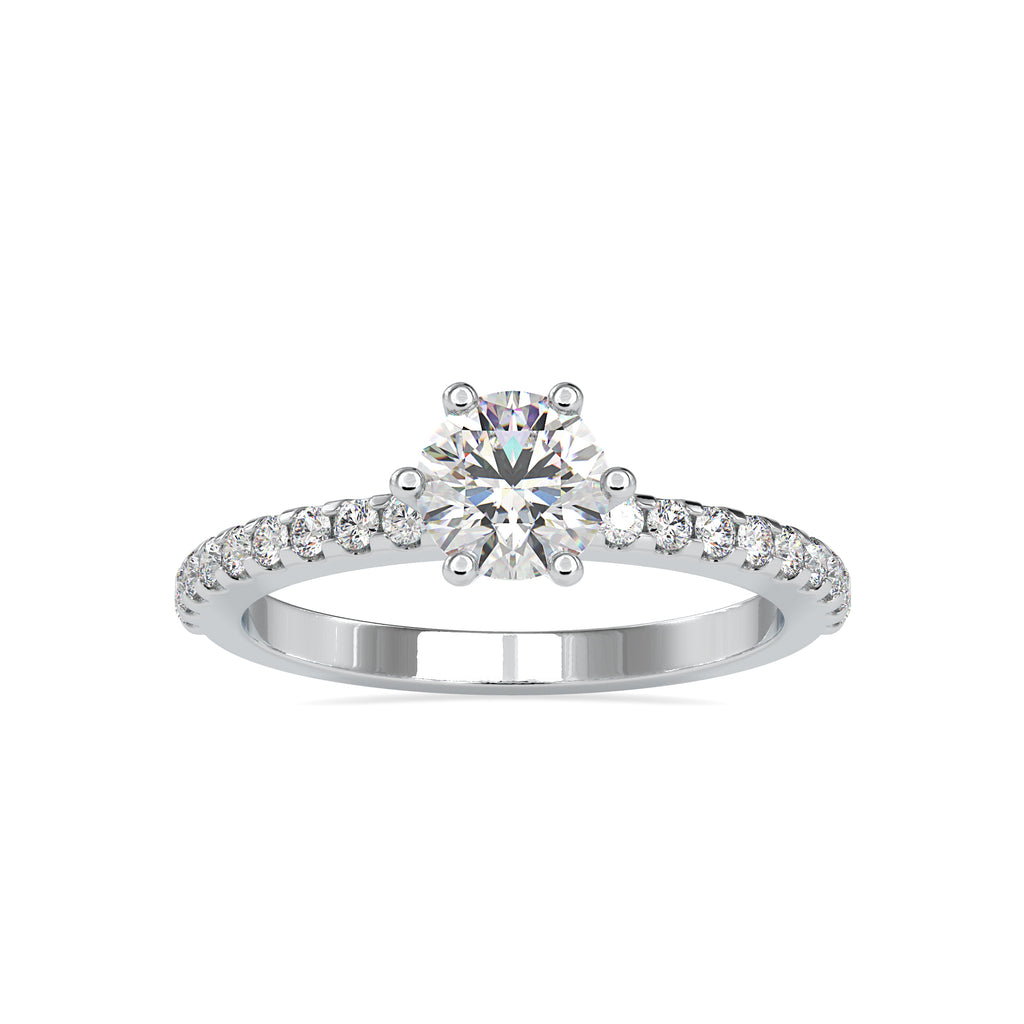 0.50cts. Solitaire Platinum Diamond Shank Engagement Ring JL PT 0029   Jewelove.US