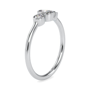 3 Diamond Platinum Ring with Oval Cut Diamonds JL PT 0033