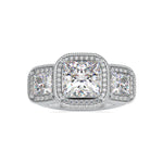 Load image into Gallery viewer, 0.70cts. Princess Cut Solitaire Platinum Double Halo Engagement Ring JL PT 0038
