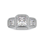 Load image into Gallery viewer, 0.70cts. Princess Cut Solitaire Platinum Double Halo Engagement Ring JL PT 0038   Jewelove.US
