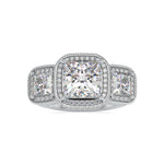Load image into Gallery viewer, 0.50cts. Princess Cut Solitaire Platinum Double Halo Engagement Ring JL PT 0038-A   Jewelove.US
