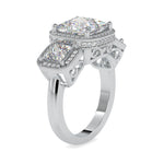 Load image into Gallery viewer, 0.70cts. Princess Cut Solitaire Platinum Double Halo Engagement Ring JL PT 0038
