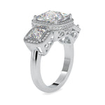 Load image into Gallery viewer, 0.70cts. Princess Cut Solitaire Platinum Double Halo Engagement Ring JL PT 0038   Jewelove.US
