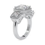 Load image into Gallery viewer, 0.50cts. Princess Cut Solitaire Platinum Double Halo Engagement Ring JL PT 0038-A   Jewelove.US
