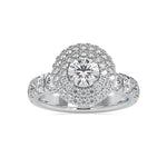 Load image into Gallery viewer, 20-Pointer Platinum Double Halo Diamond Shank Engagement Ring JL PT 0039   Jewelove.US
