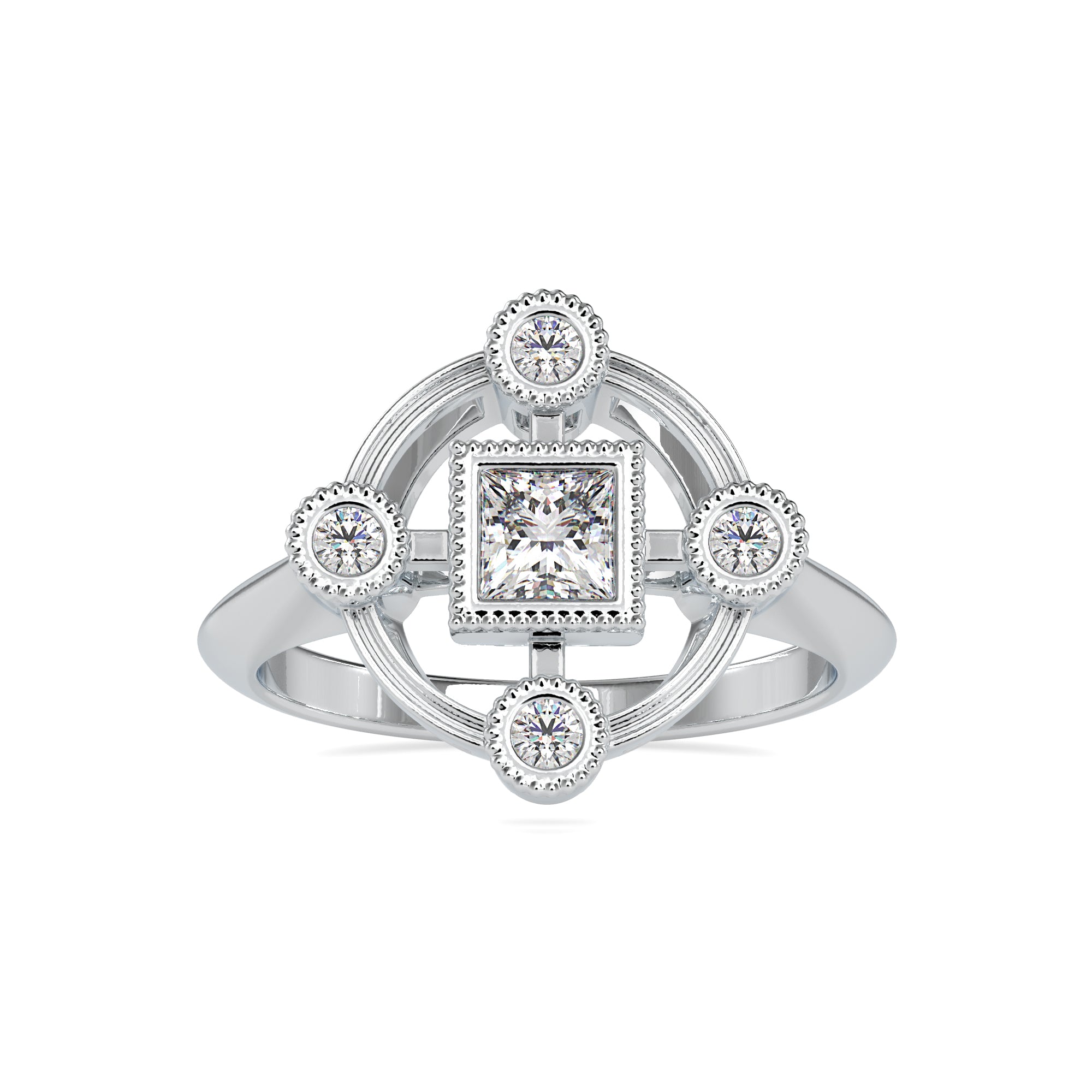 0.30cts. Princess cut Diamond Solitaire Platinum Ring JL PT 0040