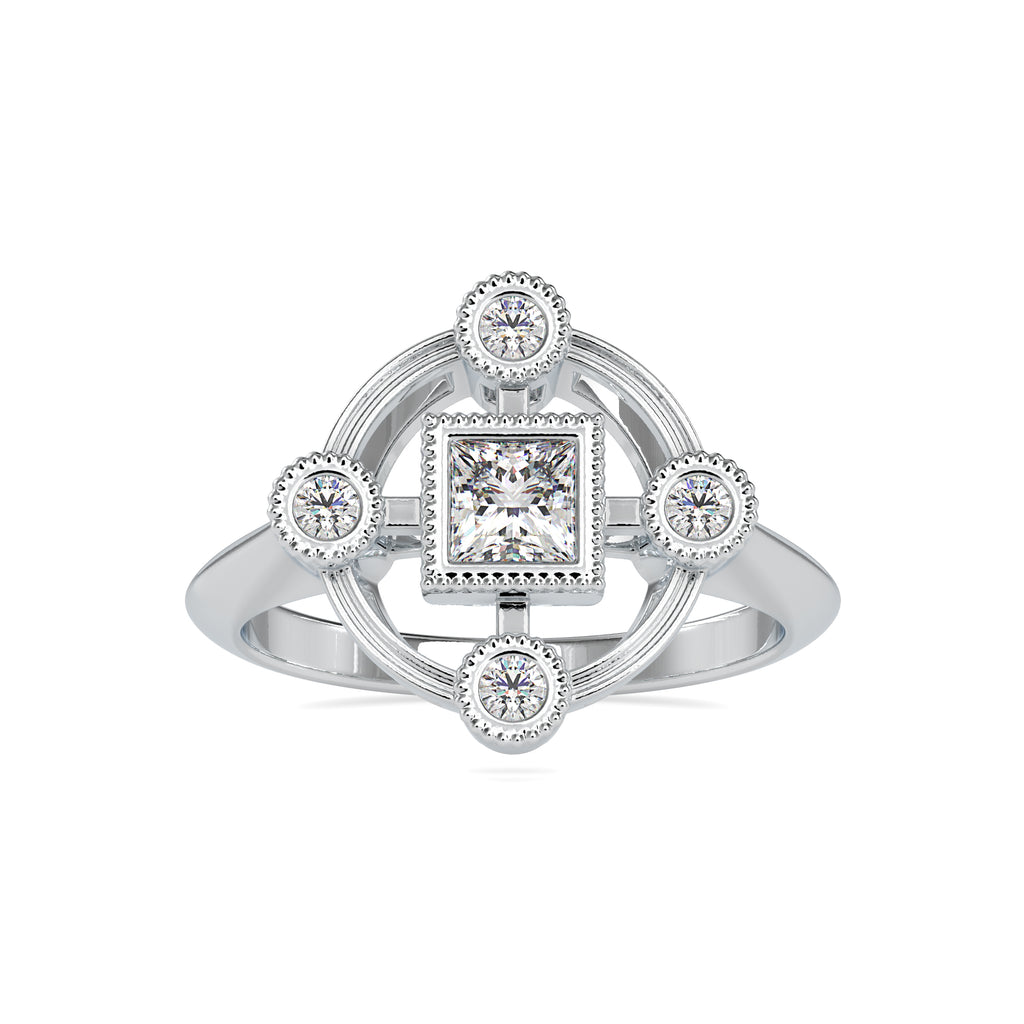 0.30cts. Princess cut Diamond Solitaire Platinum Ring JL PT 0040   Jewelove.US